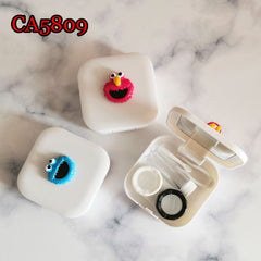 סט חמוד בעיצוב עוגיפלצת לאחסון עדשות מגע + ציוד לטיפול בעדשות