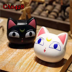 סט בעיצוב חתול יפני לאחסון עדשות מגע + ציוד לטיפול בעדשות
